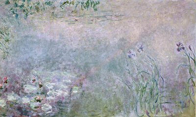 Waterlilies detalhe da seção superior, c.1910 óleo sobre tela de Claude Monet